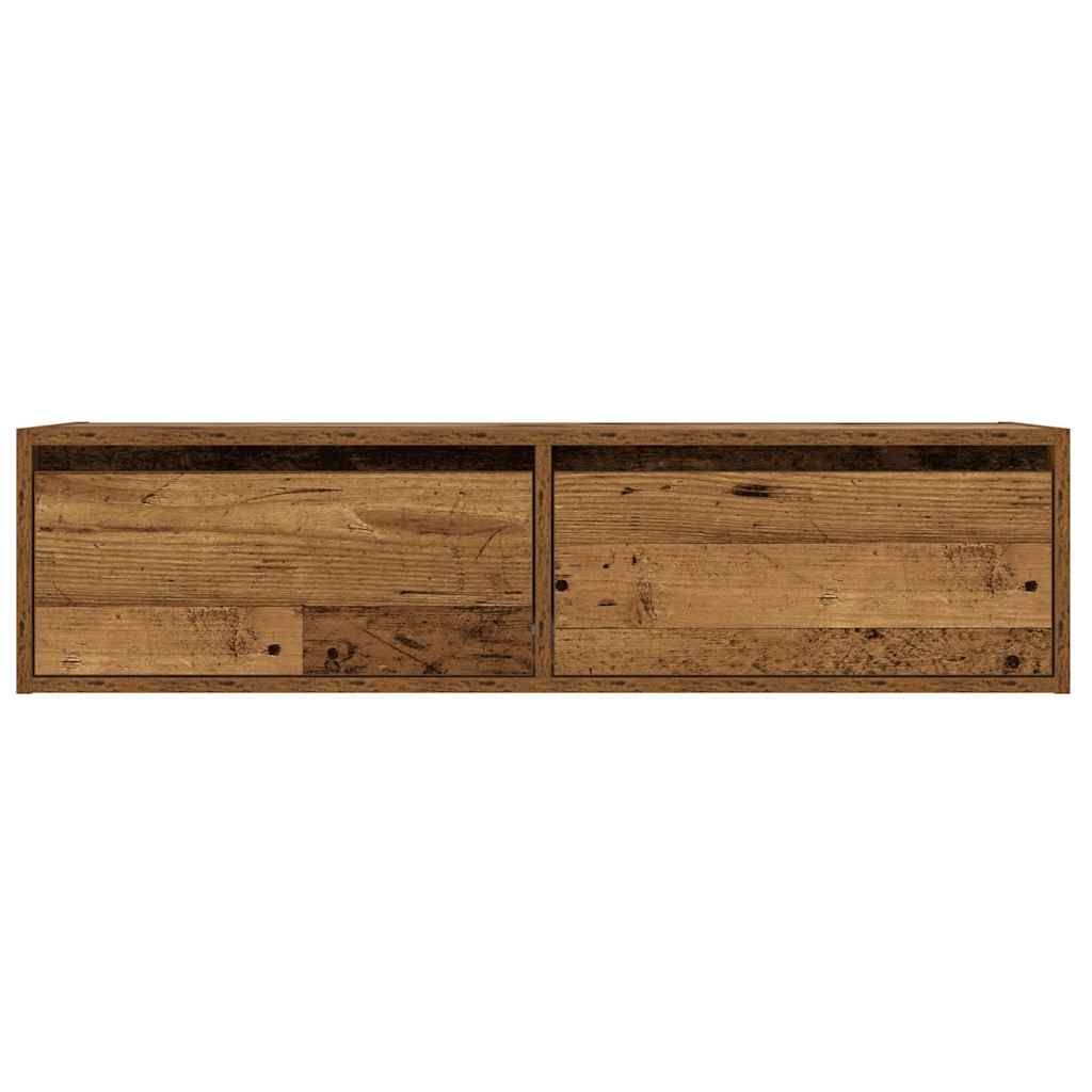 vidaXL Szafka pod TV z oświetleniem LED, stare drewno, 100x35,5x25 cm
