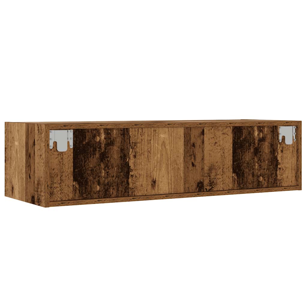 vidaXL Szafka pod TV z oświetleniem LED, stare drewno, 100x35,5x25 cm