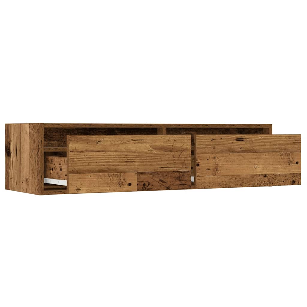 vidaXL Szafka pod TV z oświetleniem LED, stare drewno, 100x35,5x25 cm