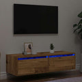vidaXL Szafka pod TV z oświetleniem LED, stare drewno, 100x35,5x25 cm