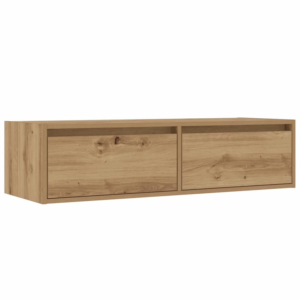 vidaXL Szafka pod TV z oświetleniem LED, dąb artisan, 100x35,5x25 cm