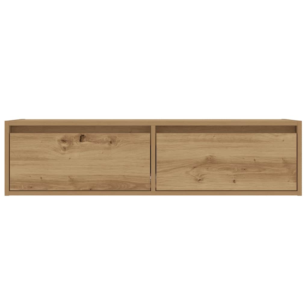 vidaXL Szafka pod TV z oświetleniem LED, dąb artisan, 100x35,5x25 cm