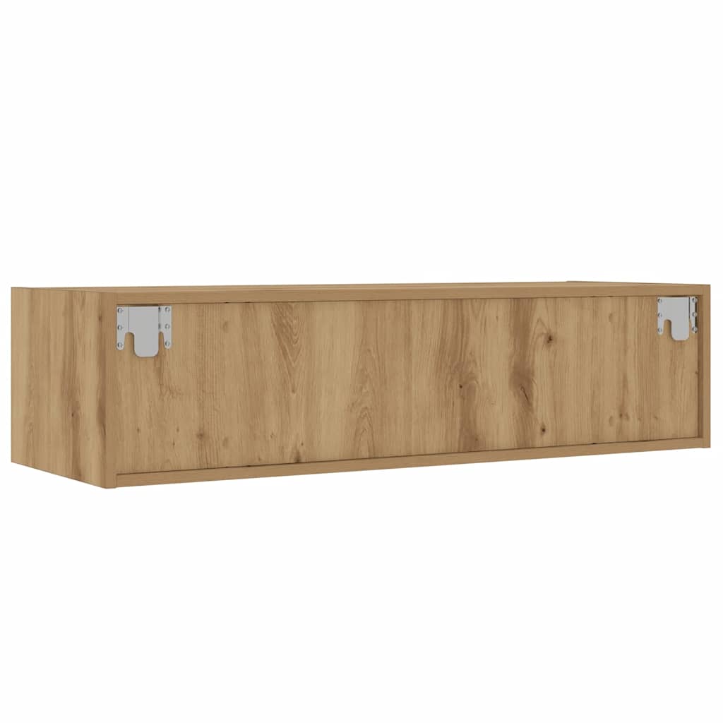 vidaXL Szafka pod TV z oświetleniem LED, dąb artisan, 100x35,5x25 cm