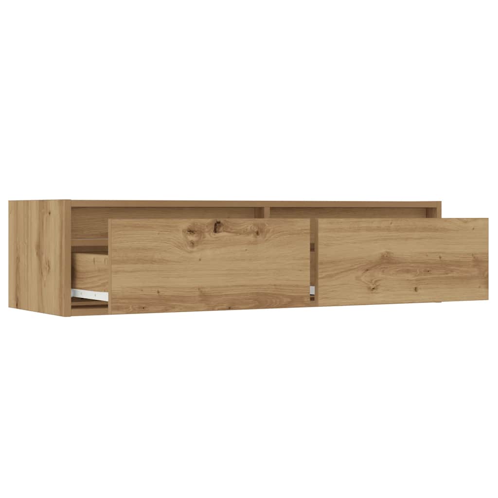 vidaXL Szafka pod TV z oświetleniem LED, dąb artisan, 100x35,5x25 cm