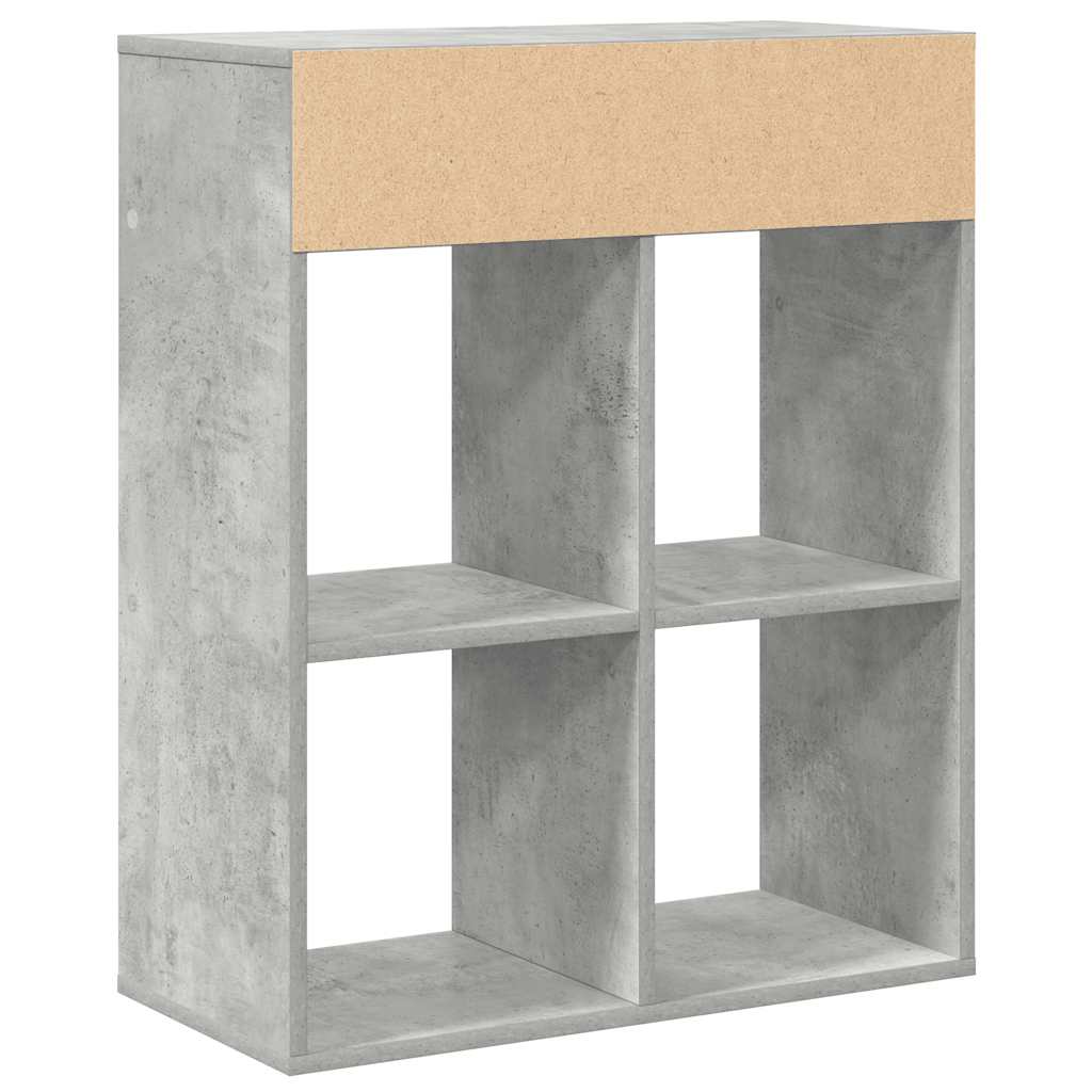 vidaXL Regał, betonowy szary, 66x31x80 cm, materiał drewnopochodny