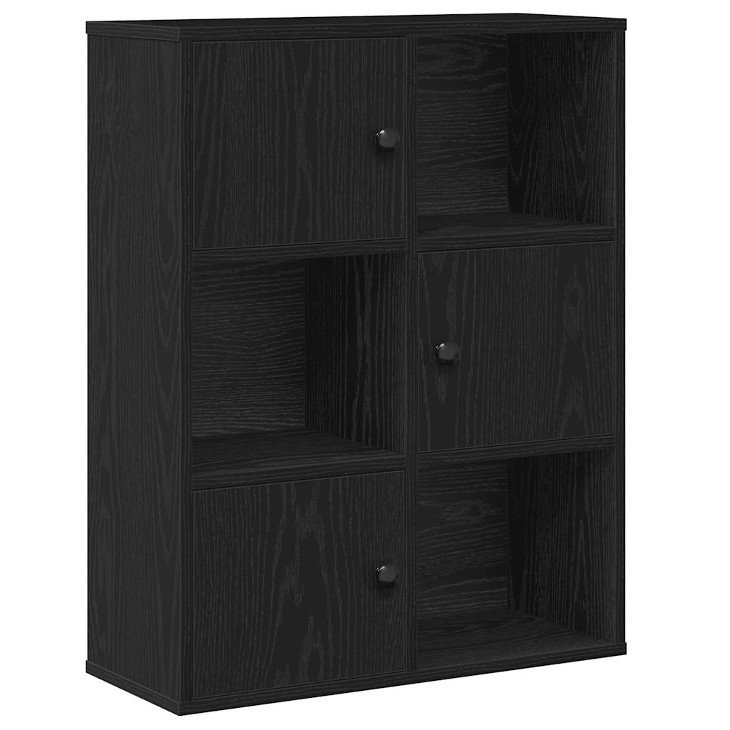 vidaXL Regał, czarny, 60x24x76,5 cm, materiał drewnopochodny