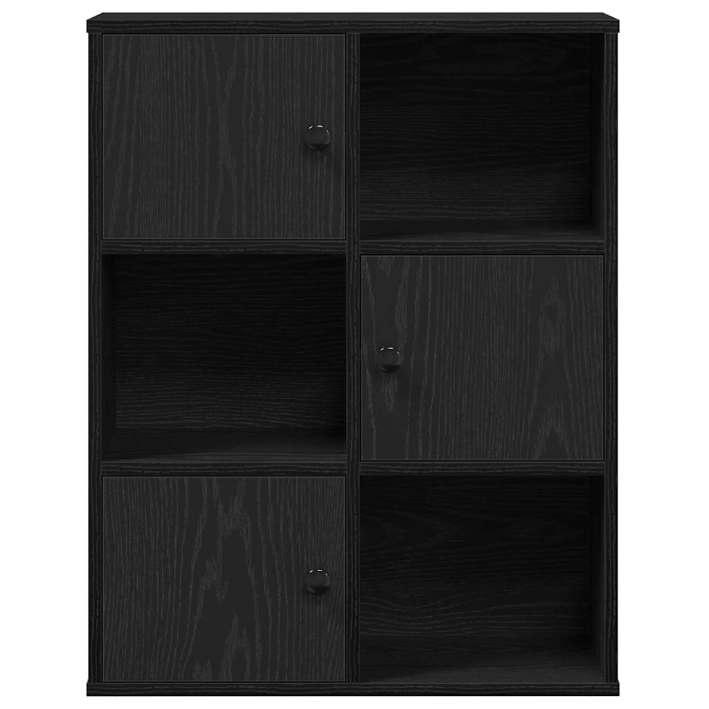 vidaXL Regał, czarny, 60x24x76,5 cm, materiał drewnopochodny