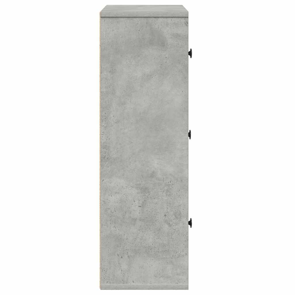 vidaXL Regał, szarość betonu, 60x24x76,5 cm, materiał drewnopochodny