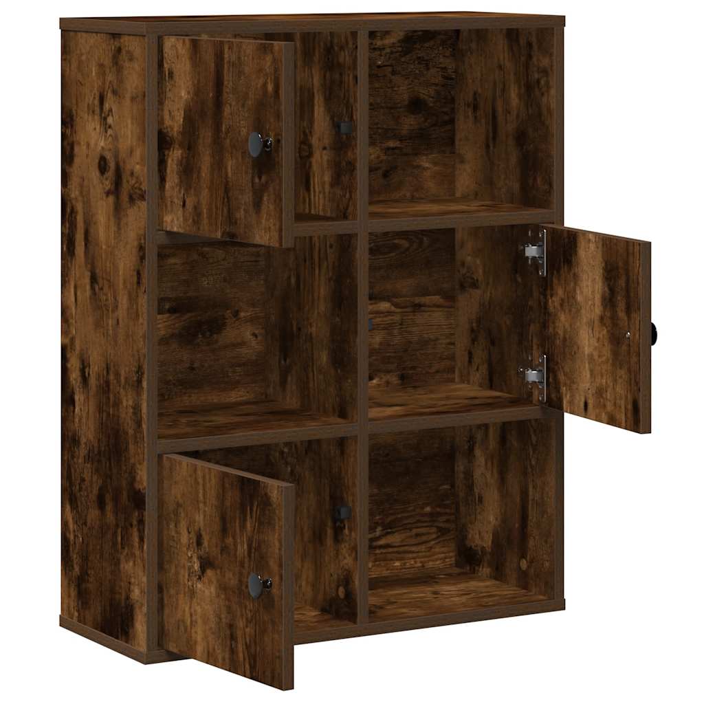 vidaXL Regał, przydymiony dąb, 60x24x76,5 cm, materiał drewnopochodny