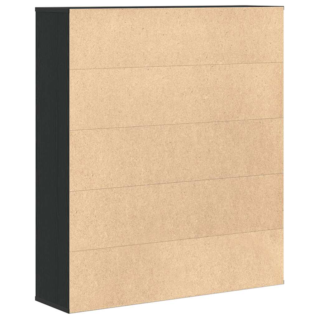 vidaXL Regał, czarny, 89x24x101,5 cm, materiał drewnopochodny