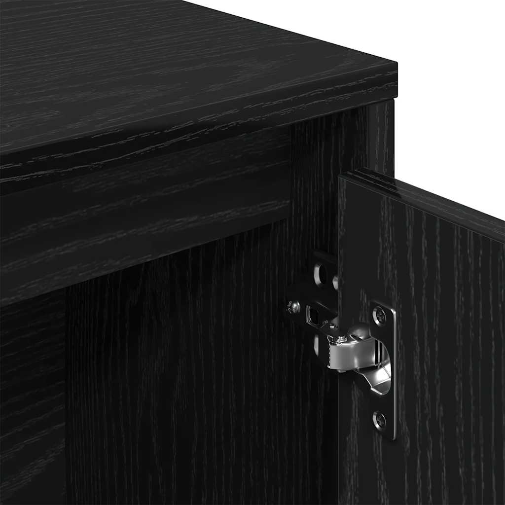 vidaXL Regał, czarny, 89x24x101,5 cm, materiał drewnopochodny