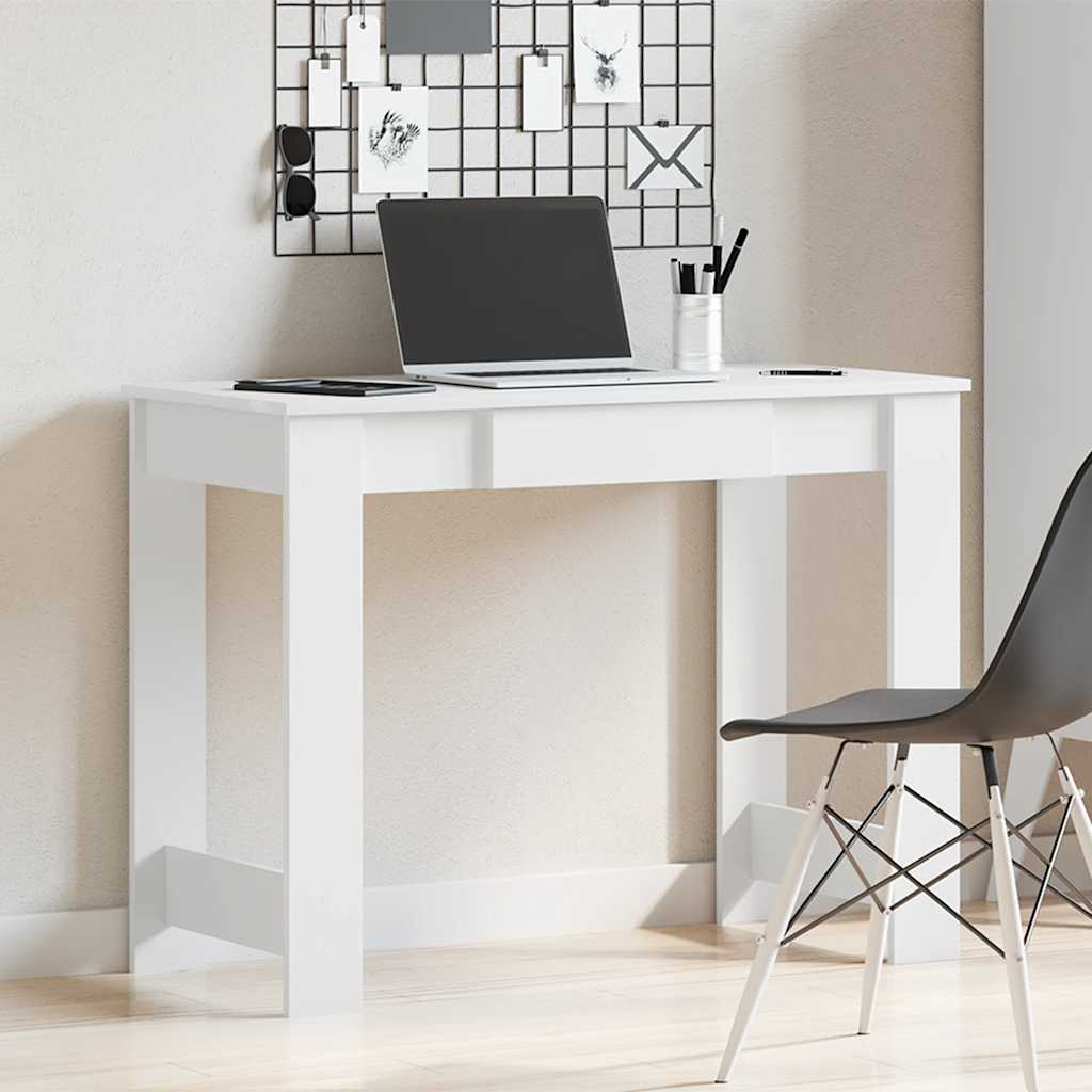vidaXL Biurko, białe, 100x45x75 cm, materiał drewnopochodny