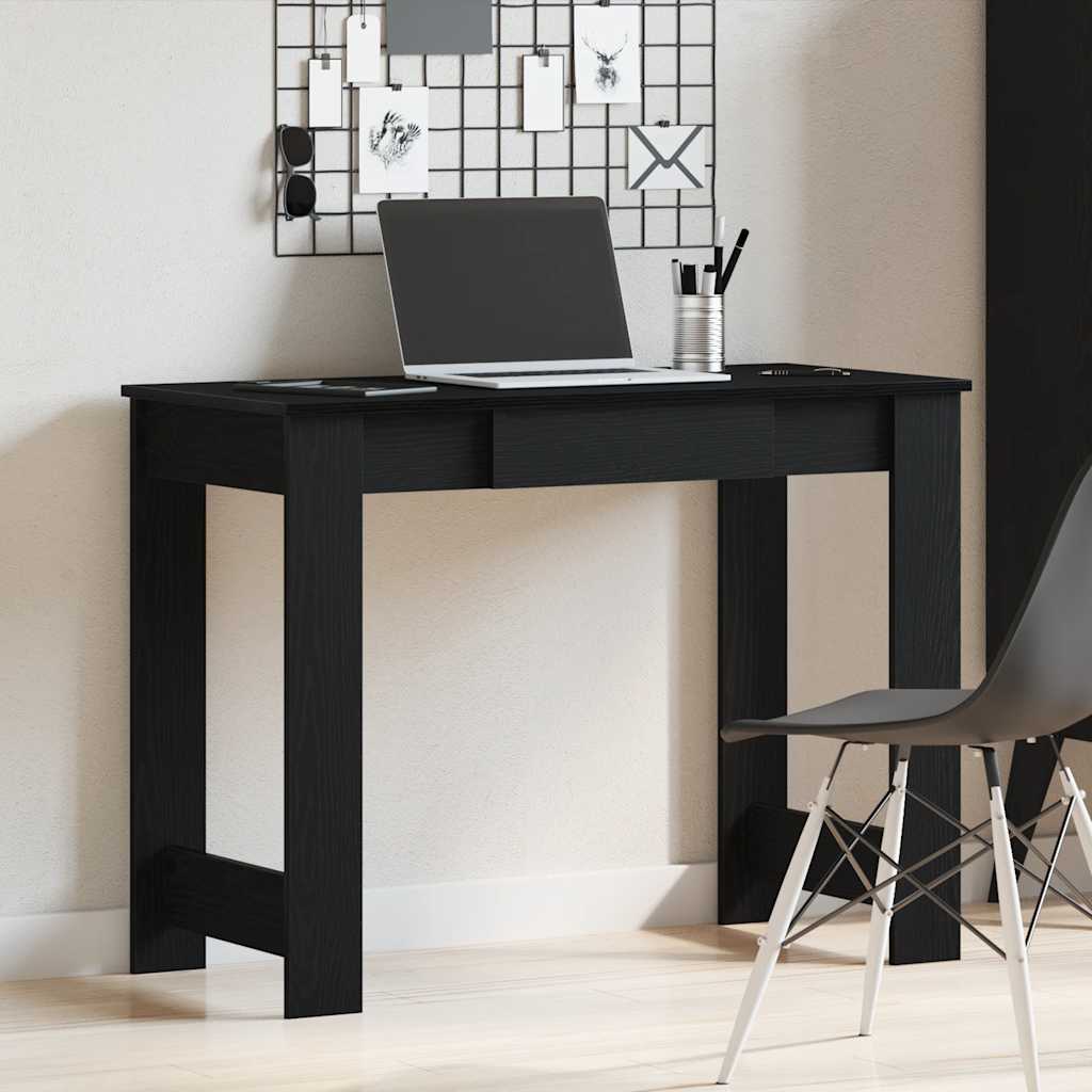 vidaXL Biurko, czarne, 100x45x75 cm, materiał drewnopochodny
