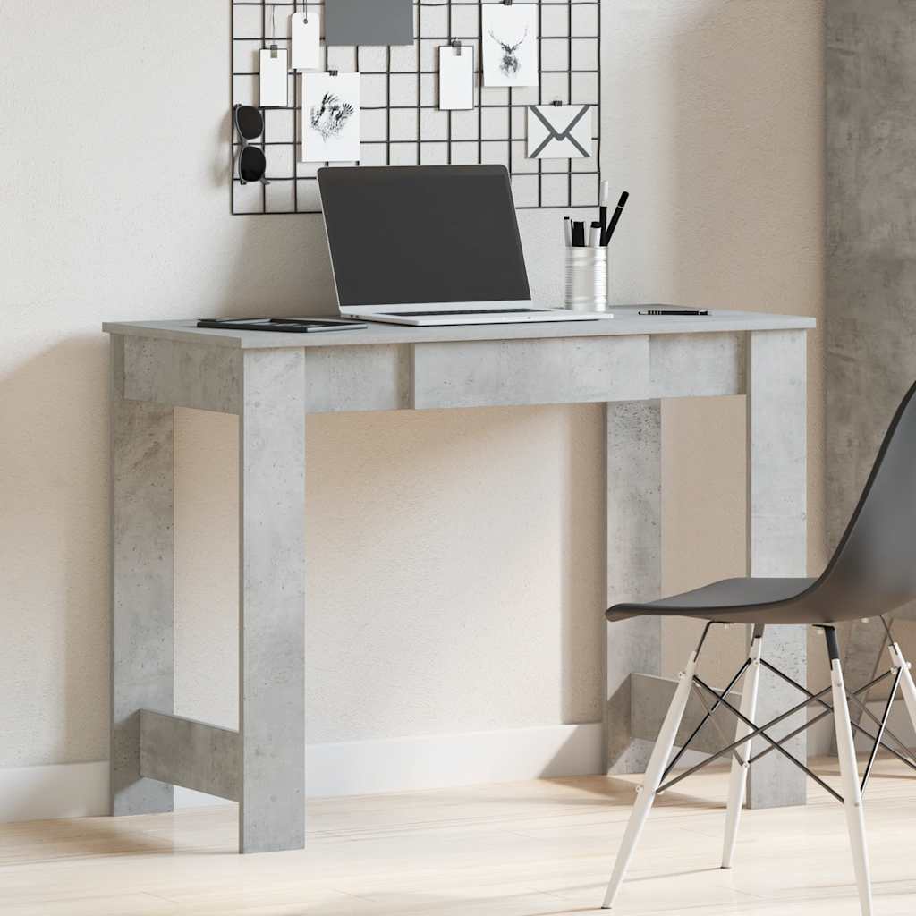 vidaXL Biurko, szarość betonu, 100x45x75 cm, materiał drewnopochodny