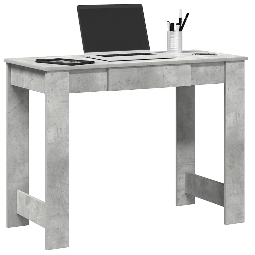 vidaXL Biurko, szarość betonu, 100x45x75 cm, materiał drewnopochodny