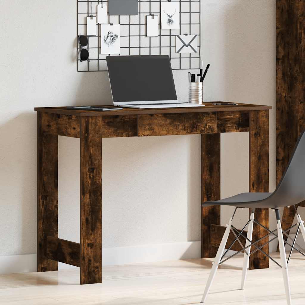vidaXL Biurko, przydymiony dąb, 100x45x75 cm, materiał drewnopochodny