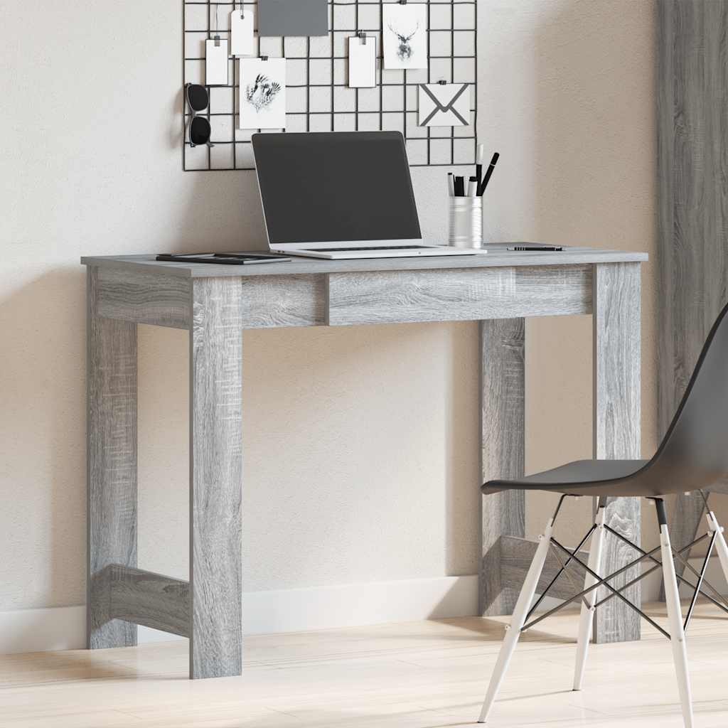 vidaXL Biurko, szary dąb sonoma, 100x45x75 cm, materiał drewnopochodny