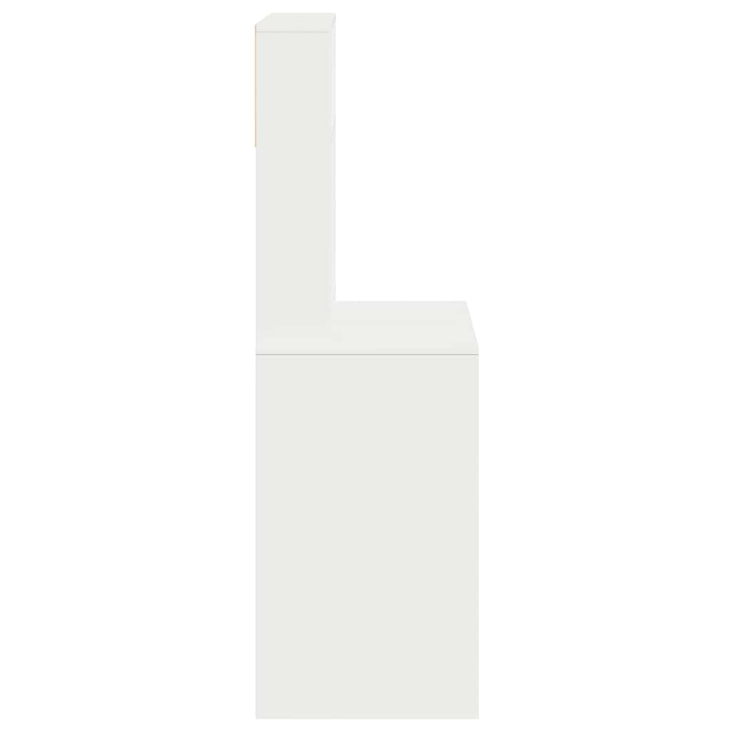 vidaXL Biurko z półkami, białe, 100x45x140 cm, materiał drewnopochodny