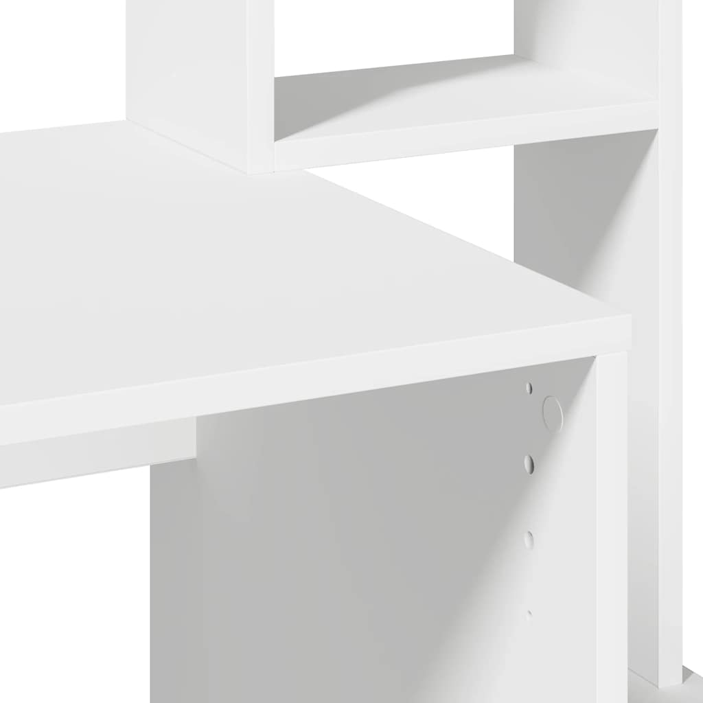 vidaXL Biurko z półkami, białe, 100x45x140 cm, materiał drewnopochodny