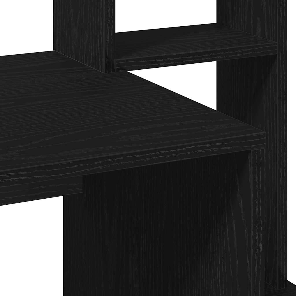 vidaXL Biurko z półkami, czarne 100x45x140 cm, materiał drewnopochodny