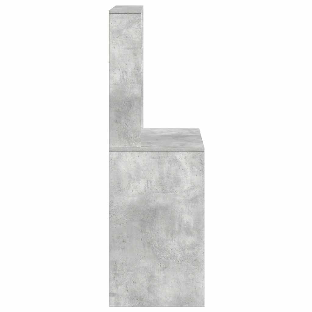 vidaXL Biurko z półkami, betonowa szarość, 100x45x140 cm
