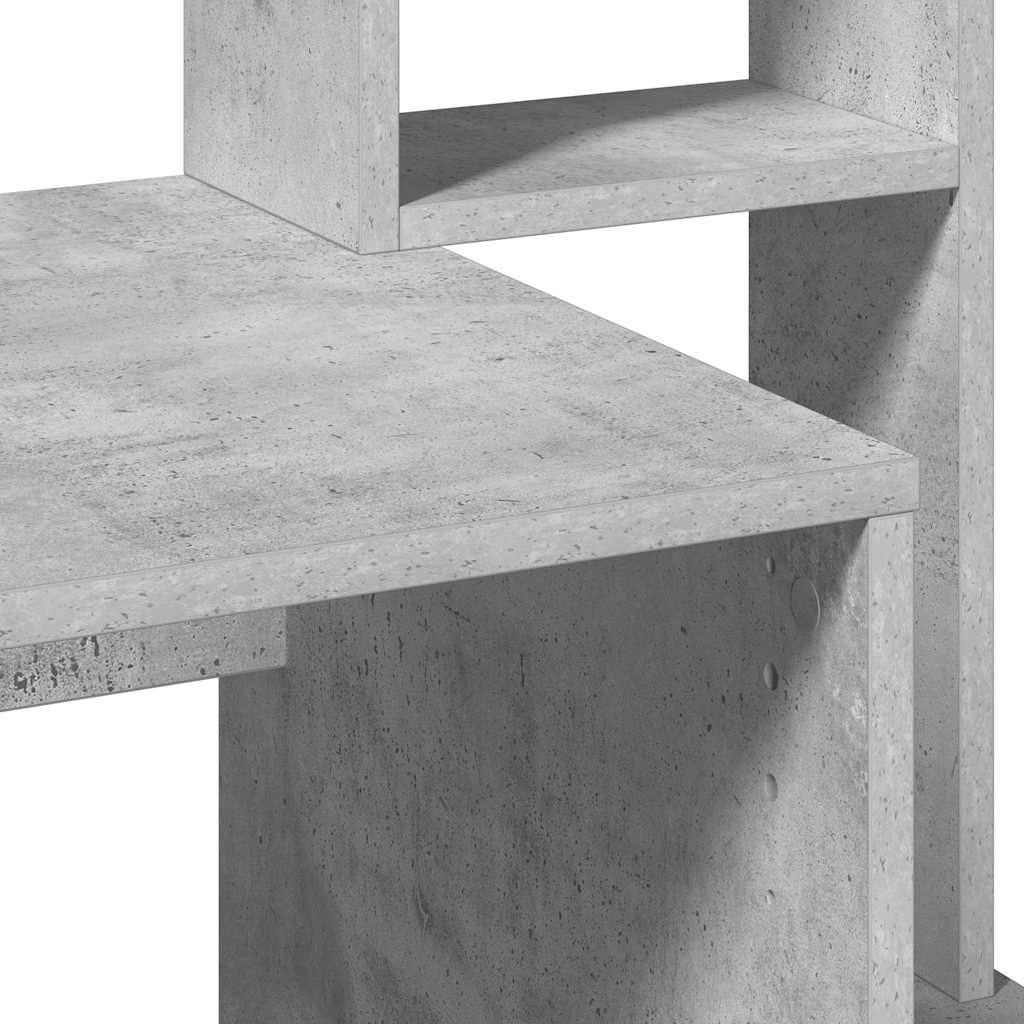 vidaXL Biurko z półkami, betonowa szarość, 100x45x140 cm