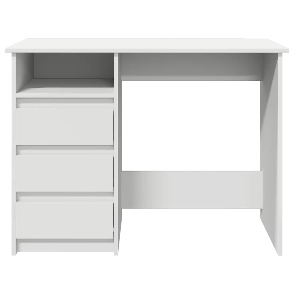 vidaXL Biurko, białe, 102x50x75 cm, materiał drewnopochodny