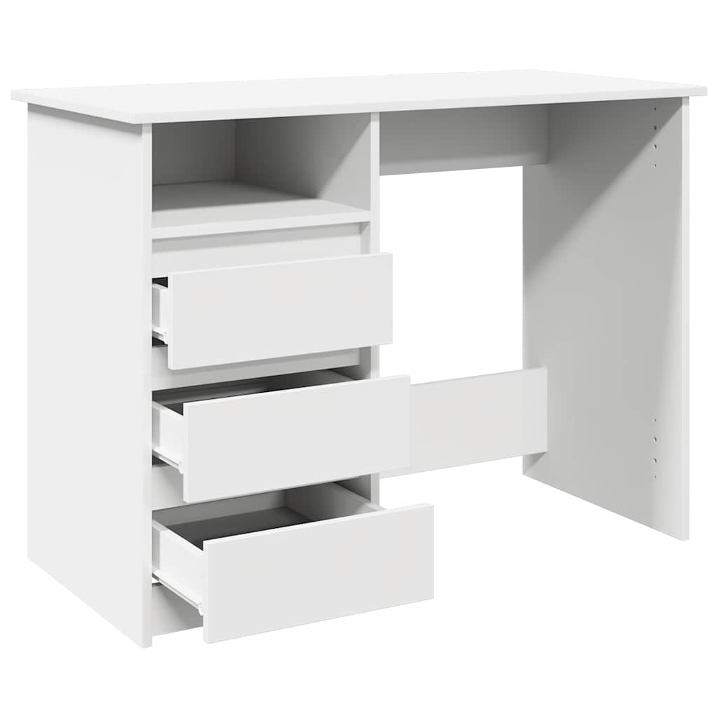 vidaXL Biurko, białe, 102x50x75 cm, materiał drewnopochodny