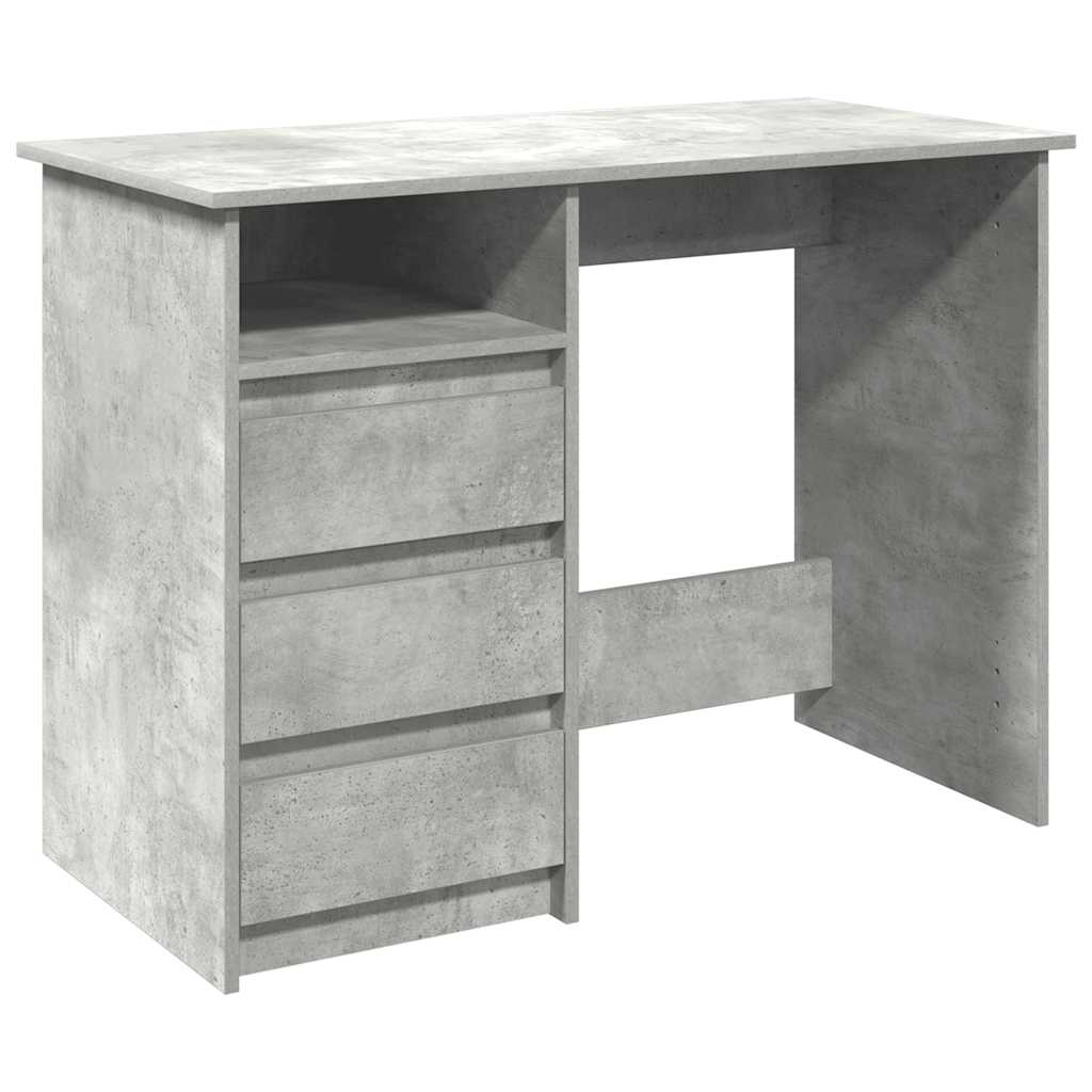 vidaXL Biurko, szarość betonu, 102x50x75 cm, materiał drewnopochodny