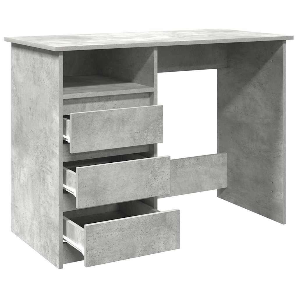 vidaXL Biurko, szarość betonu, 102x50x75 cm, materiał drewnopochodny