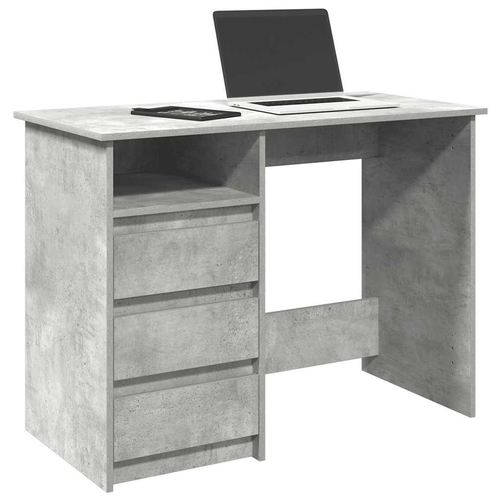 vidaXL Biurko, szarość betonu, 102x50x75 cm, materiał drewnopochodny