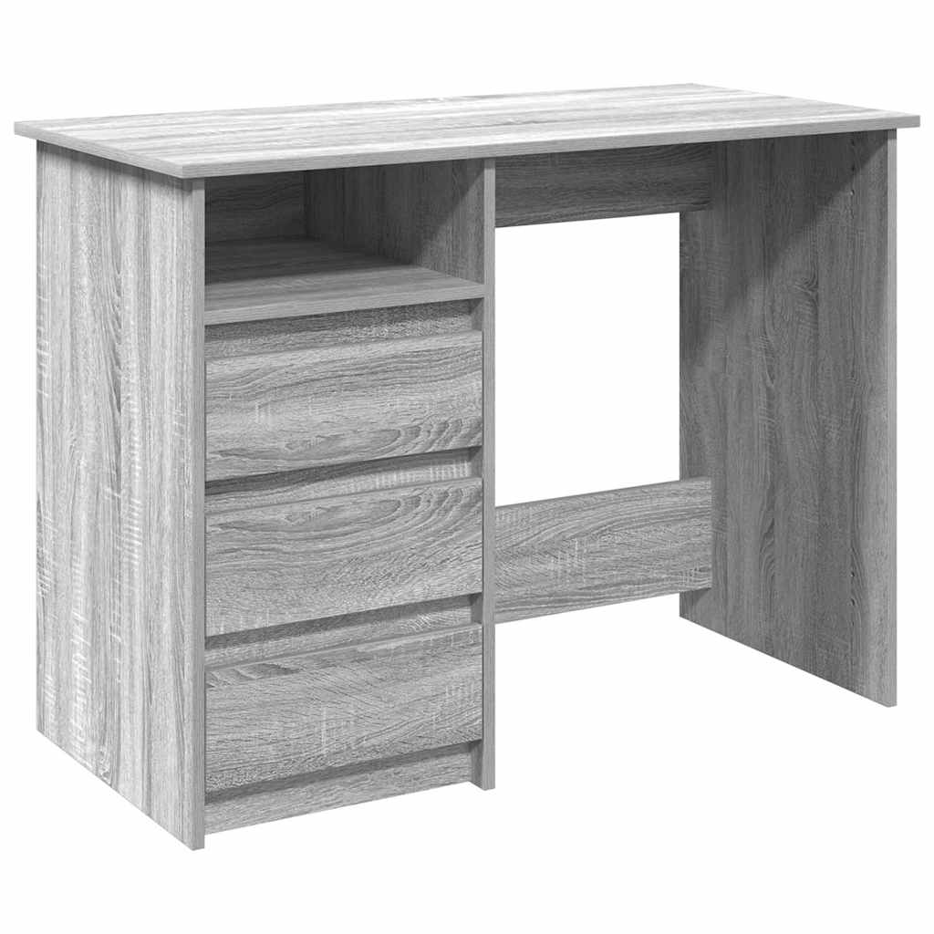 vidaXL Biurko, szary dąb sonoma, 102x50x75 cm, materiał drewnopochodny