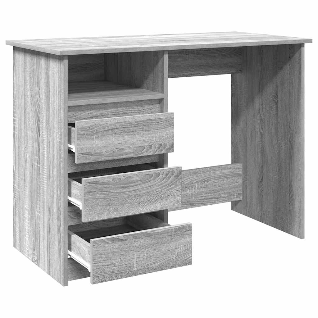 vidaXL Biurko, szary dąb sonoma, 102x50x75 cm, materiał drewnopochodny