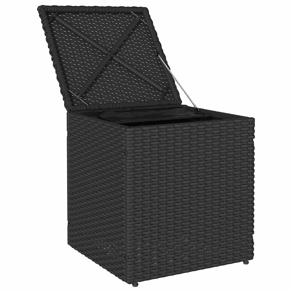 vidaXL Taborety ogrodowe z poduszkami 2 szt. Czarny Polirattan