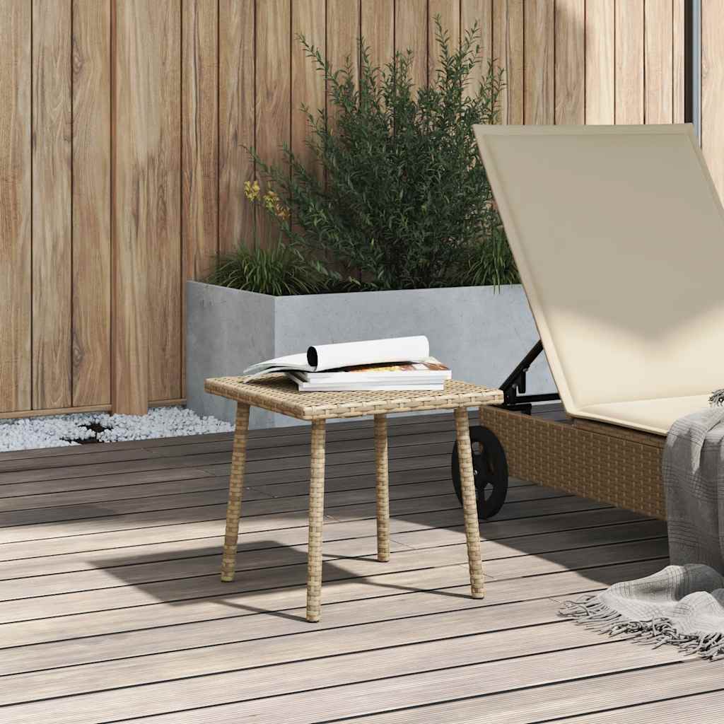 vidaXL Stolik kawowy ogrodowy prostokątny beżowy 40x40x37cm polirattan