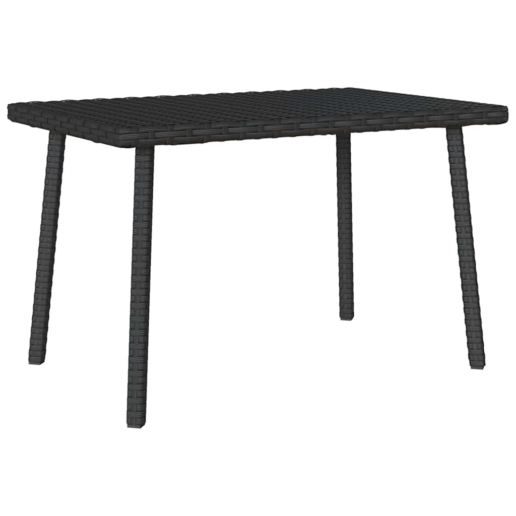 vidaXL Stolik kawowy ogrodowy prostokątny czarny 60x40x37cm polirattan