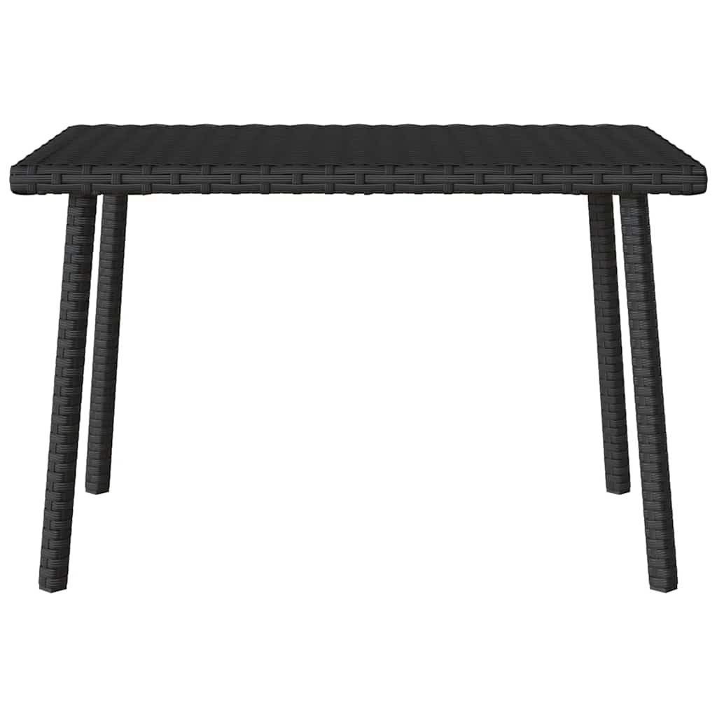 vidaXL Stolik kawowy ogrodowy prostokątny czarny 60x40x37cm polirattan