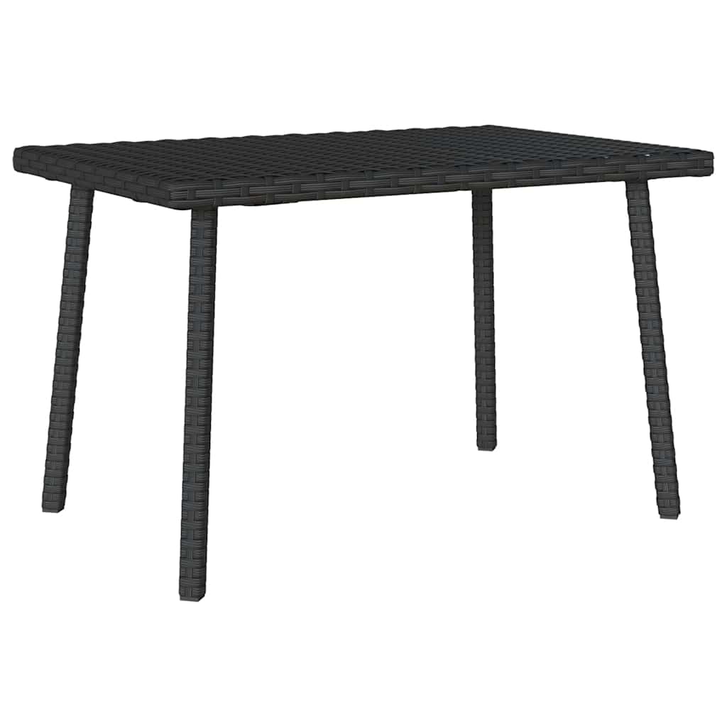 vidaXL Stolik kawowy ogrodowy prostokątny czarny 60x40x37cm polirattan