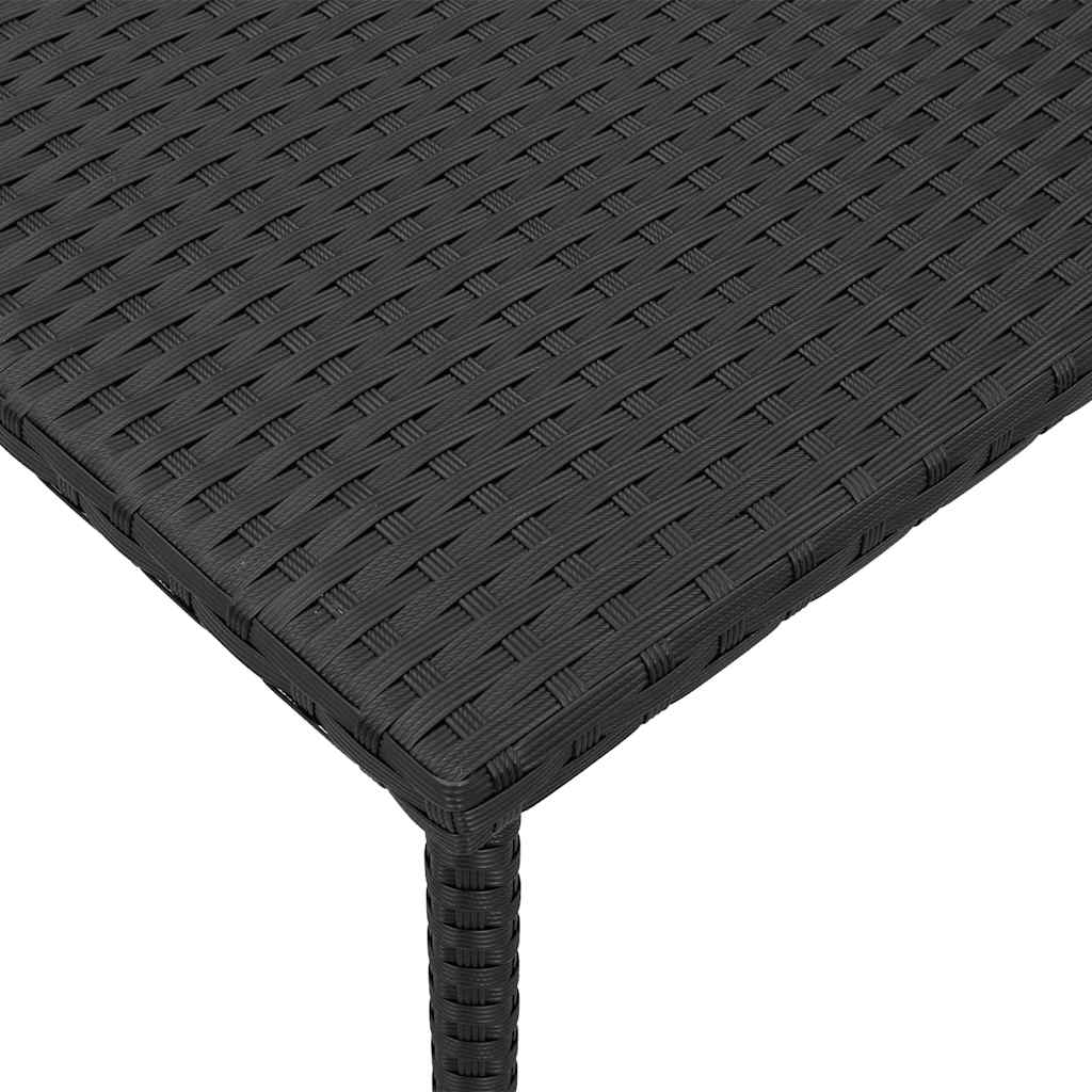 vidaXL Stolik kawowy ogrodowy prostokątny czarny 60x40x37cm polirattan