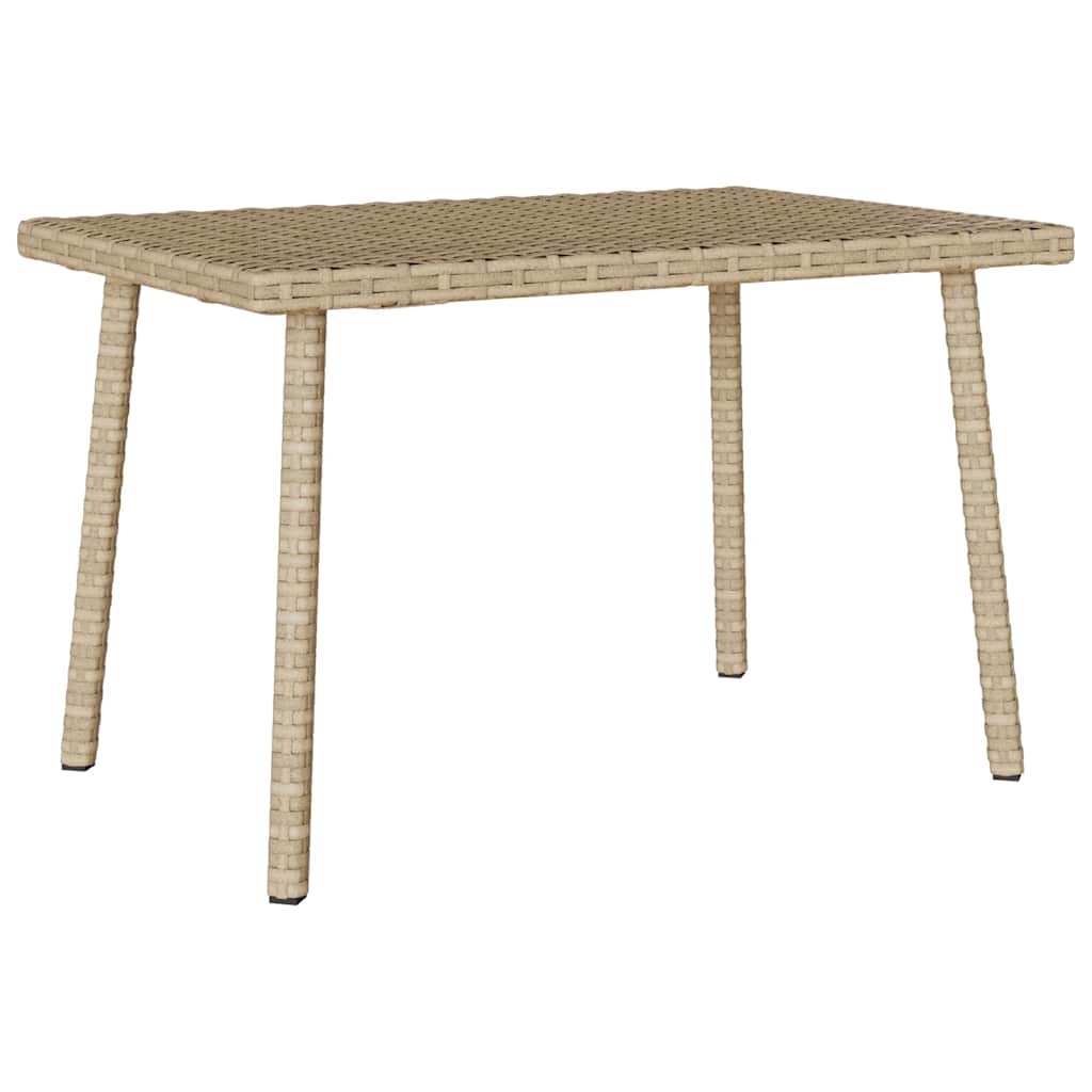 vidaXL Stolik kawowy ogrodowy prostokątny beżowy 60x40x37cm polirattan