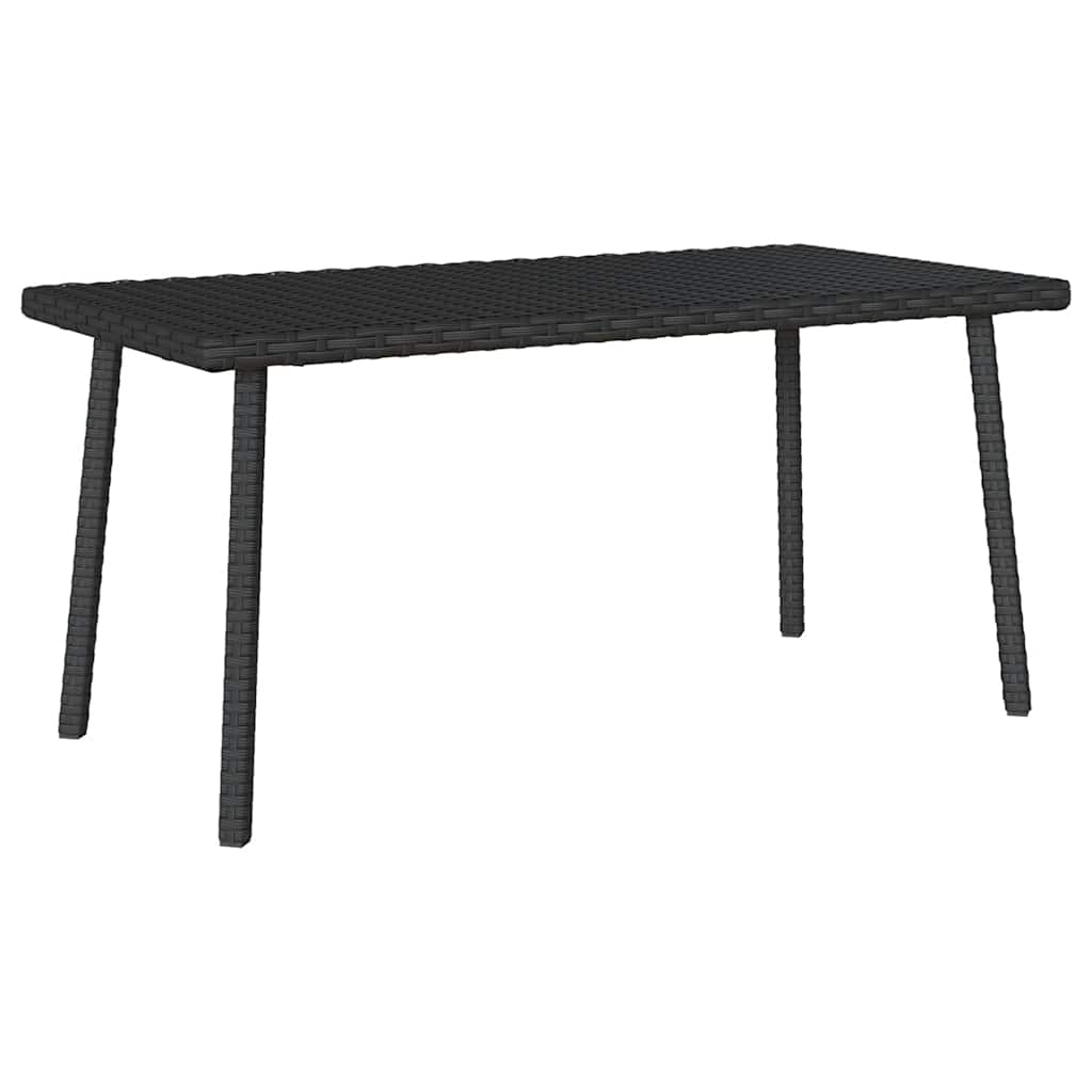 vidaXL Stolik kawowy ogrodowy prostokątny czarny 80x40x37cm polirattan