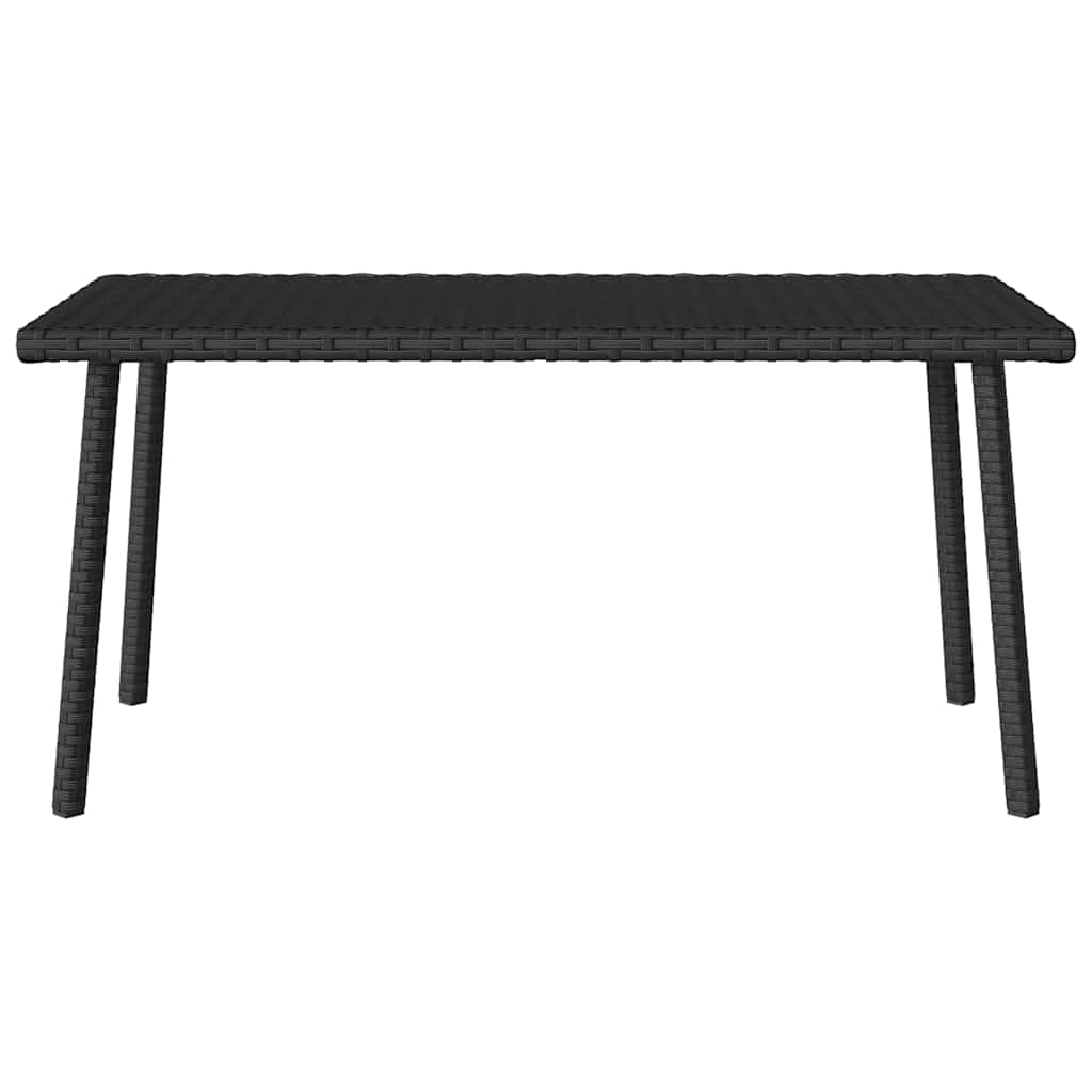 vidaXL Stolik kawowy ogrodowy prostokątny czarny 80x40x37cm polirattan