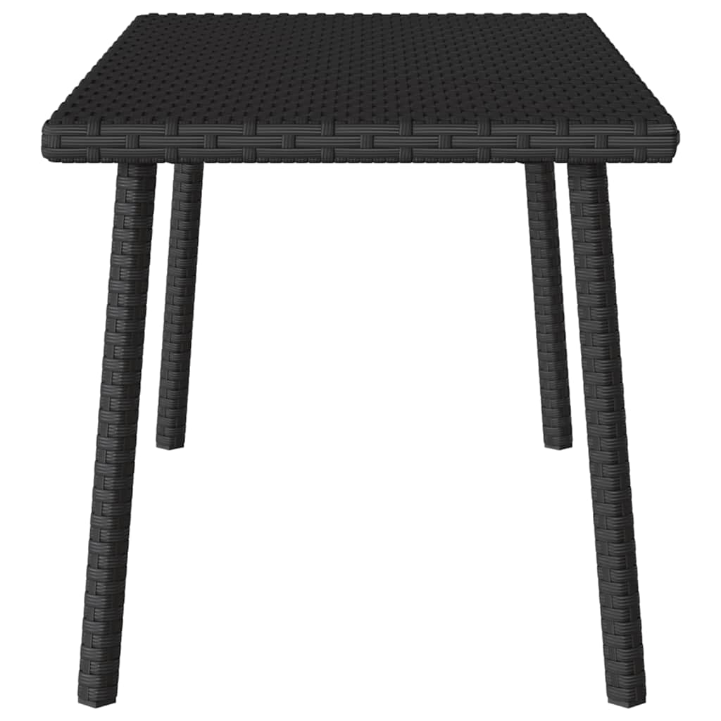 vidaXL Stolik kawowy ogrodowy prostokątny czarny 80x40x37cm polirattan