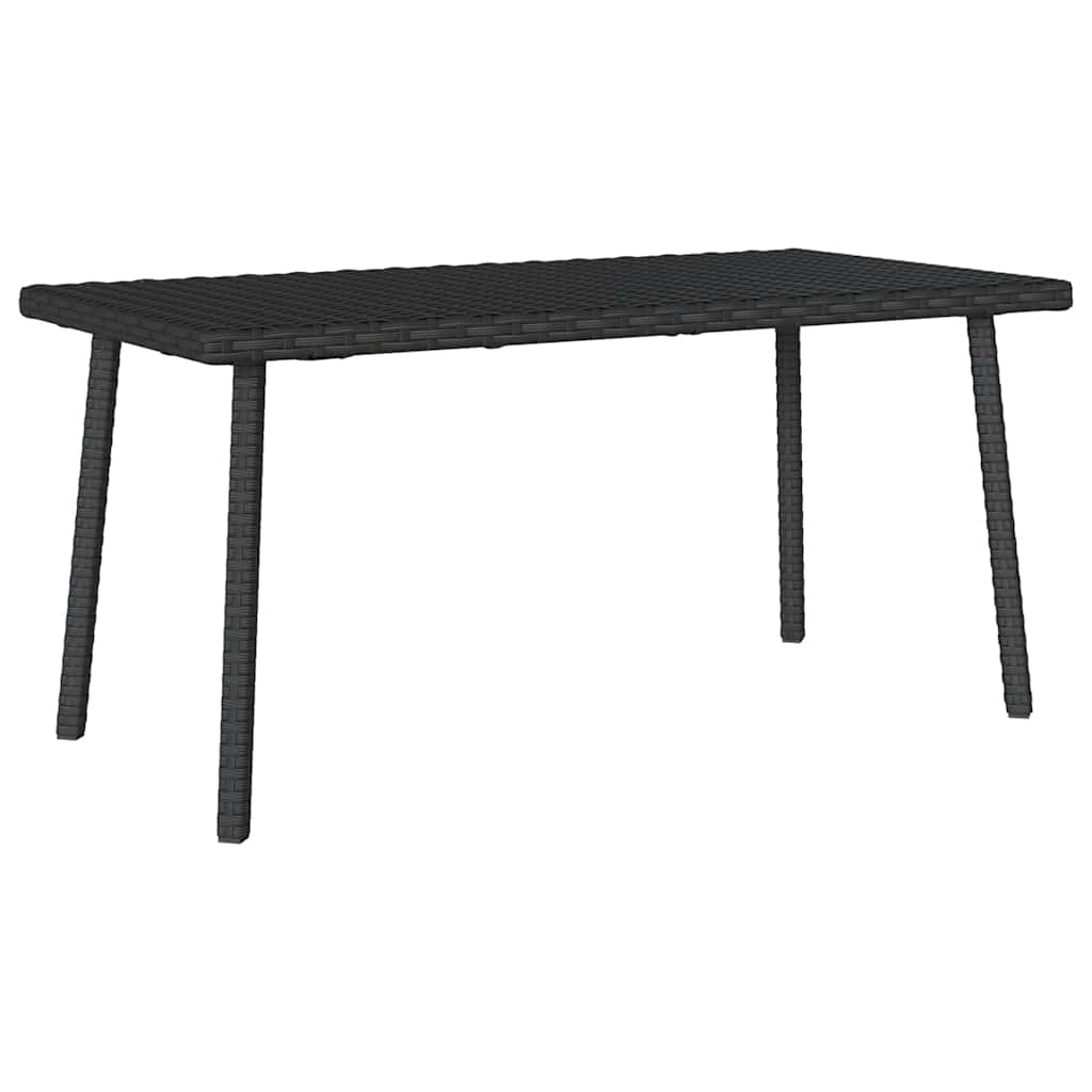 vidaXL Stolik kawowy ogrodowy prostokątny czarny 80x40x37cm polirattan