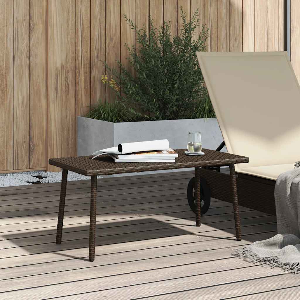 vidaXL Stolik kawowy ogrodowy prostokątny brązowy 80x40x37 cm
