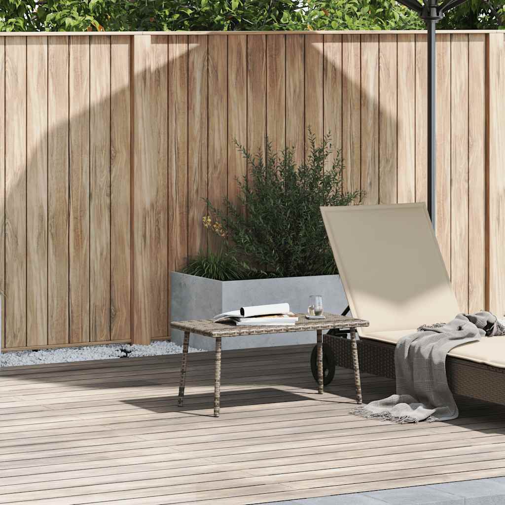 vidaXL Stolik kawowy ogrodowy prostokątny szary 80x40x37 cm polirattan