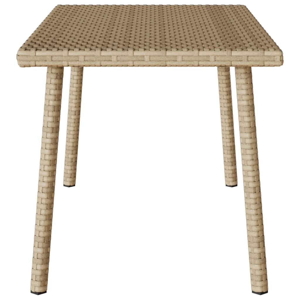 vidaXL Stolik kawowy ogrodowy prostokątny beżowy 80x40x37cm polirattan