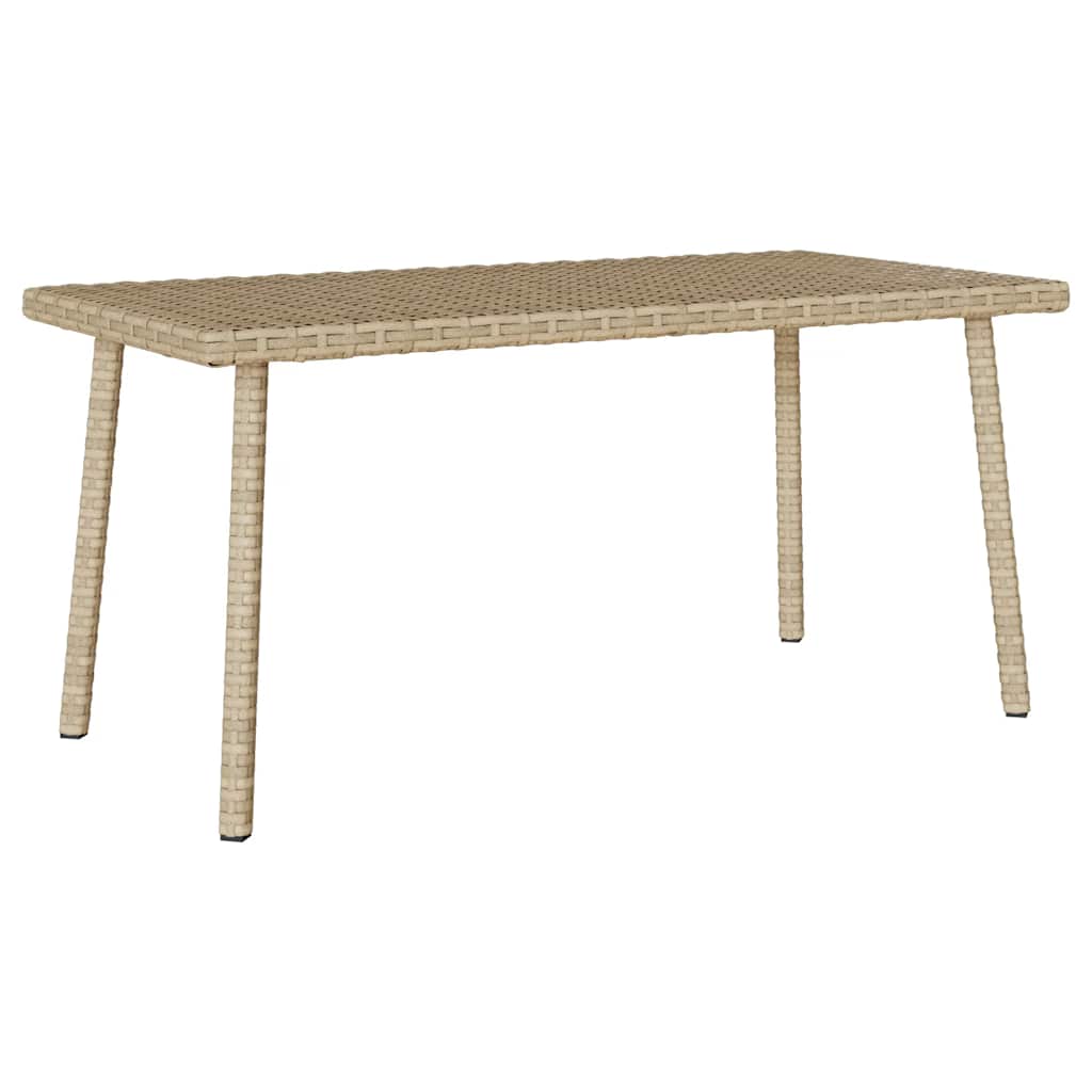 vidaXL Stolik kawowy ogrodowy prostokątny beżowy 80x40x37cm polirattan