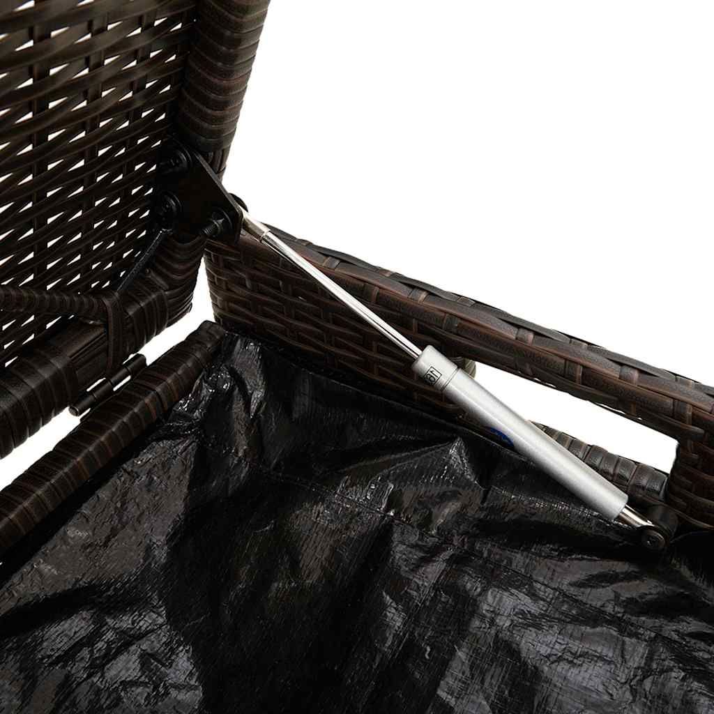 vidaXL Ławka ogrodowa z poduszką brązowa 100 cm polirattan