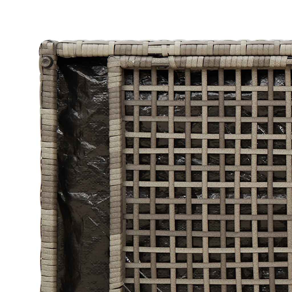 vidaXL Ławka ogrodowa ze schowkiem i poduszką Szara 100 cm Polirattan